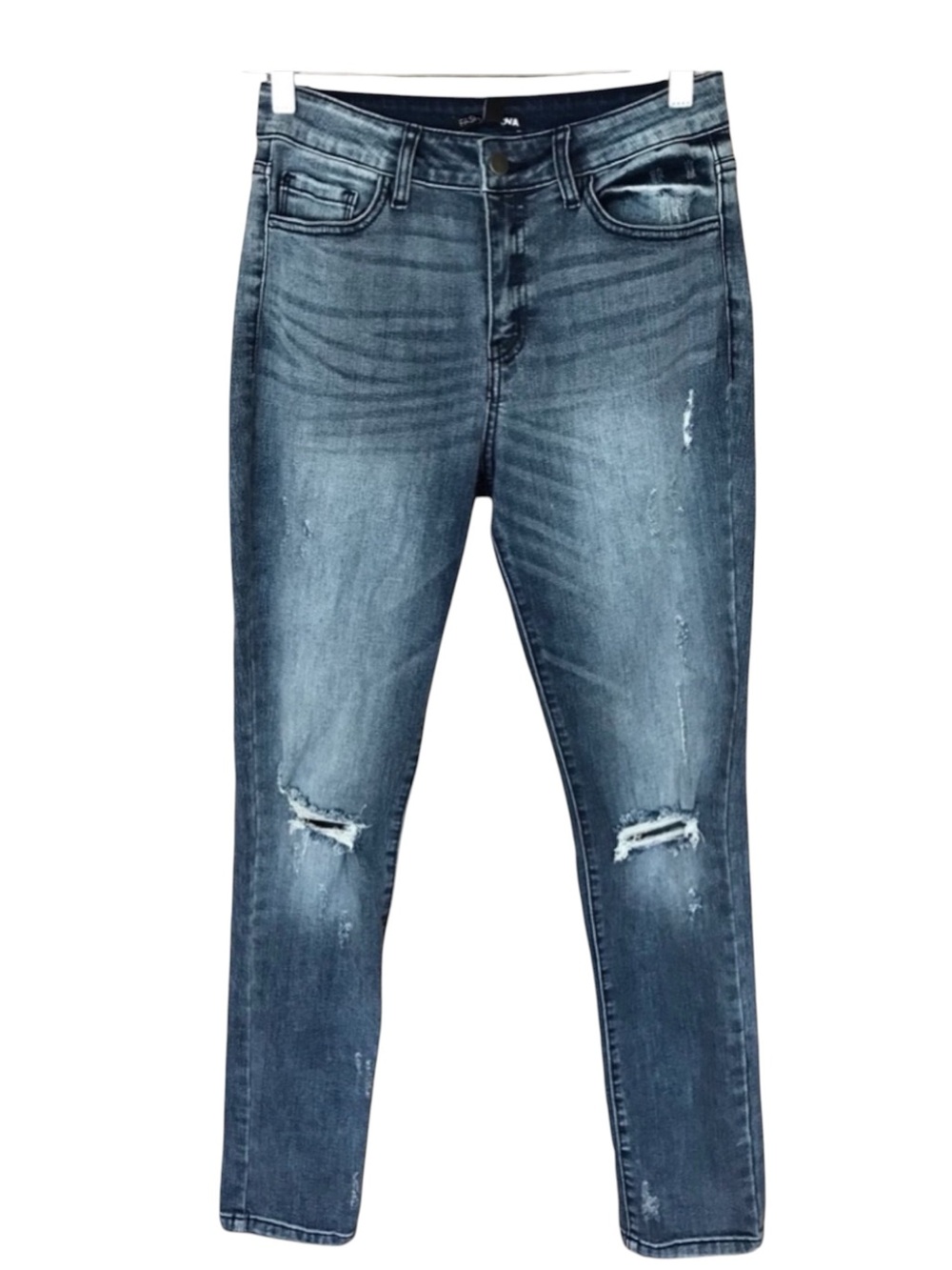 Fashion Nova High Rise Cut Out Skinny Jeans Size 7 Medium Wash NWT Juniors